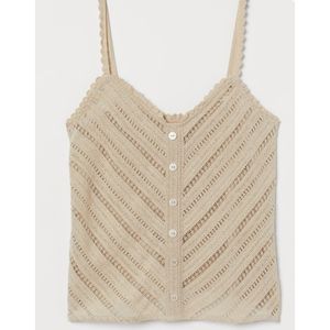 H&M Beige Crocheted Top